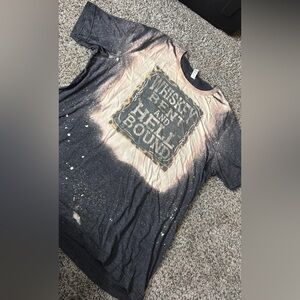 Graphic Tee with Whiskey Bent and Hell Bound Print